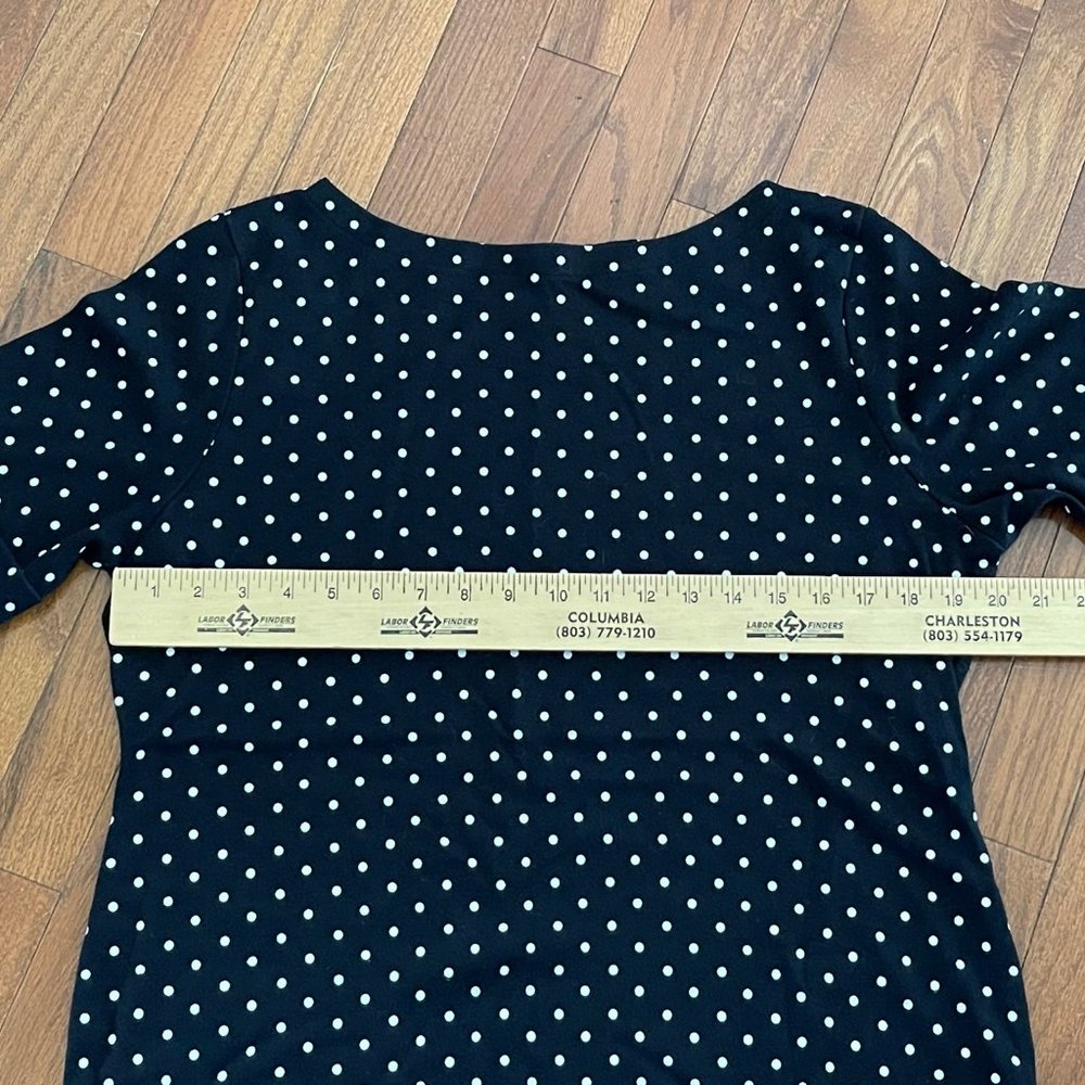 Karen Scott Black White Polka Dot Top Size Large - Picture 12 of 16